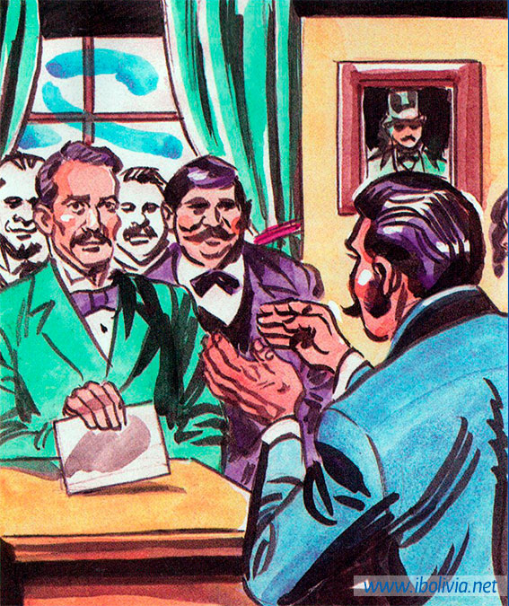 Dibujo - Historia de Bolivia - Los gobierno civiles 1884 - www.ibolivia.net