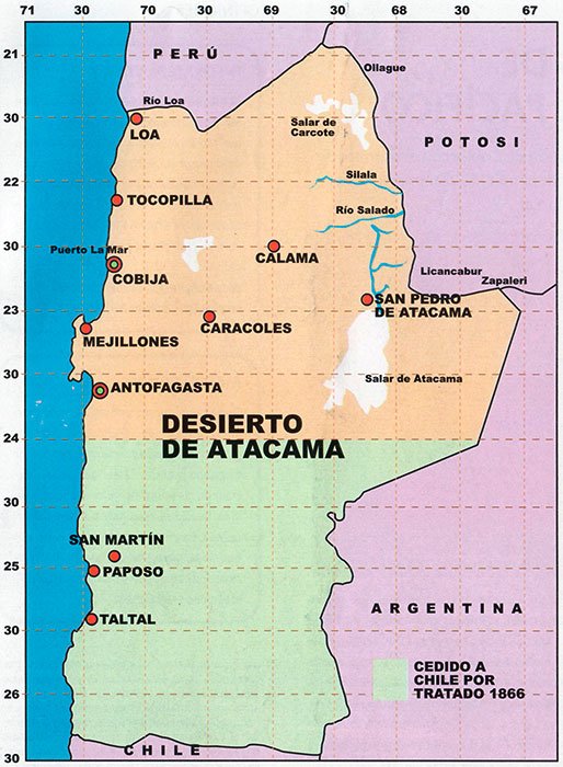Mapa del tratado de medianeria de 1866 - ibolivia.net