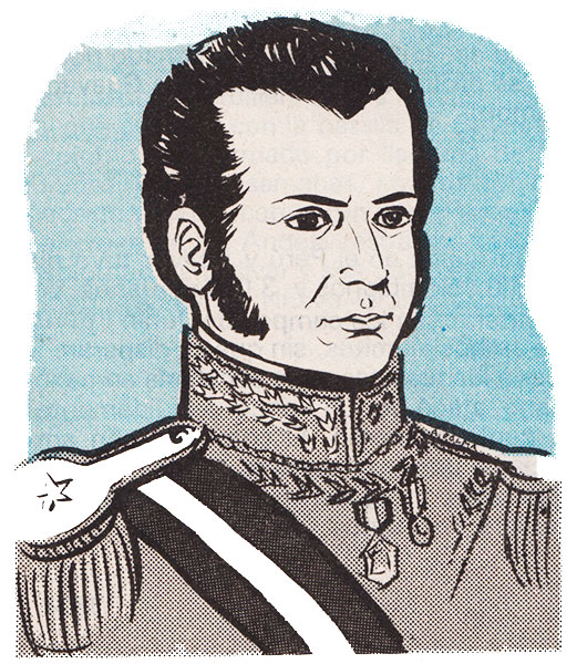 Dibujo: Bernardo O'Higgins - Las corrientes libertadoras del norte y del sur - Sociales - ibolivia.net