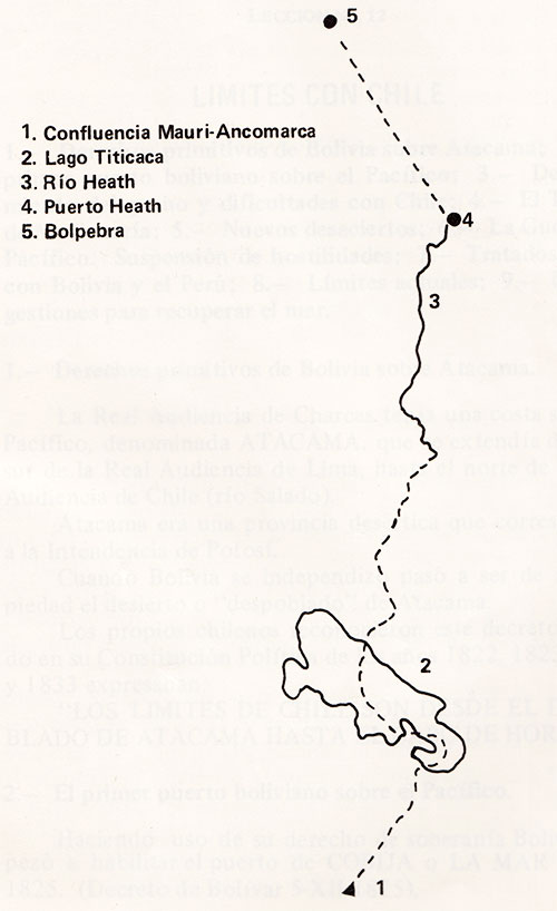 Mapa: Límites con el Perú