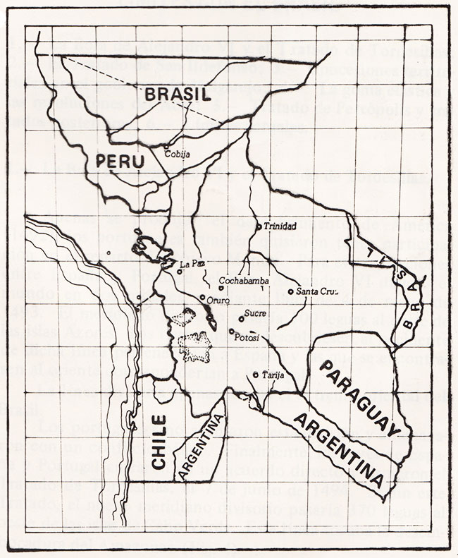 Mapa Territorio Inicial de Bolivia 1825